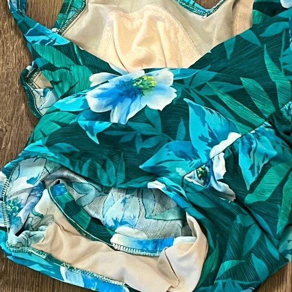 Women's Plus Size‎ 20 Vintage Gabarll Swimwear Tropical One Piece Swim Suit - Picture 5 of 10